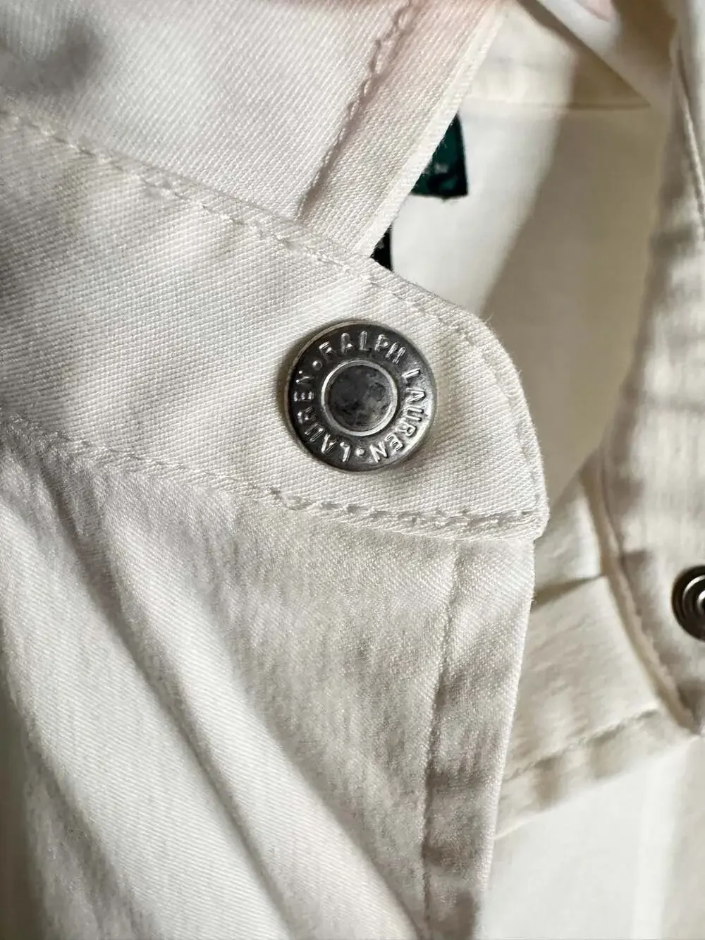 Lauren Ralph Lauren‎ White Button-Down Denim Shirt Jacket Size 8